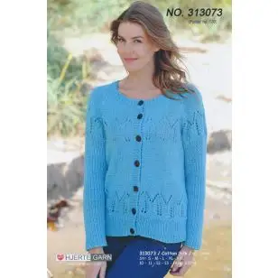 313073 Cardigan m/hulmønster - Pind 4-4½