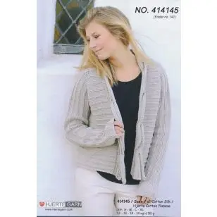 414145 Jakke m/ribsnoning - Strikopskrifter Dame