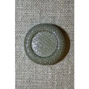 Grå-grøn knap, 22 mm. - Knapper Grøn, gul og orange