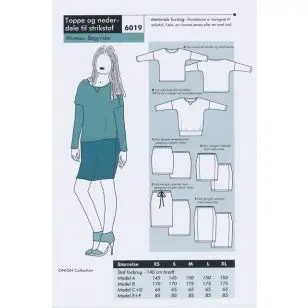 Onion 6019 Toppe & nederdel til strikstof - Div. f.eks. heldragt, tasker