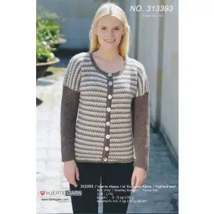 313393 Zig-zag stribet trøje - Strikopskrifter Dame
