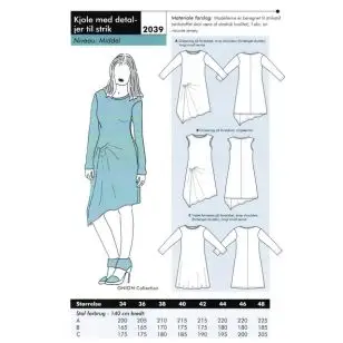 Onion 2039 Kjole med detaljer til strik - Snitmønstre Onion til voksne