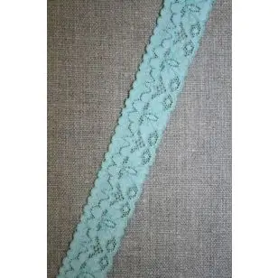 Strækblonde aqua-lysegrøn, 25 mm. - Blonder