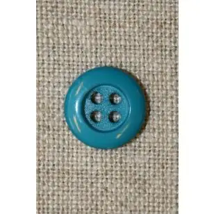 Petrol 4-huls knap 12 mm. - Knapper Blå, turkis og petrol