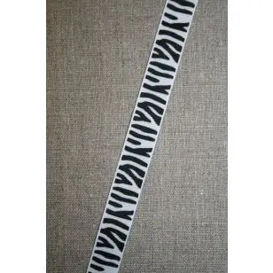 Rest Grossgrain-bånd med zebra-striber 15 mm.- 90+110 = 200 cm. - Tilbud Bånd