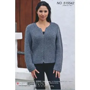 515542 Jakke m/lynlås - Strikopskrifter Dame