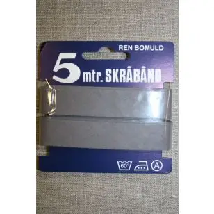 5 meter bomulds-skråbånd, lysegrå - Skråbånd