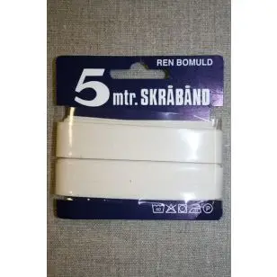 5 meter bomulds-skråbånd, ubleget - Skråbånd