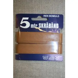 5 meter bomulds-skråbånd, lys rød-brun - Skråbånd