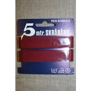 5 meter bomulds-skråbånd, vinrød - Skråbånd