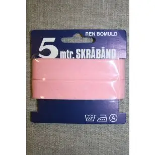 5 meter bomulds-skråbånd, baby lyserød - Skråbånd