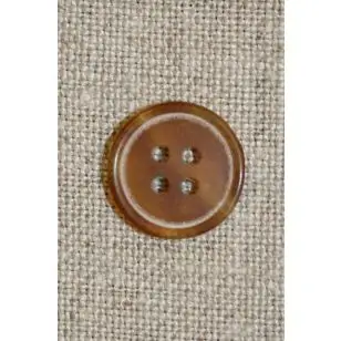 Beige 4-huls knap 15 mm. - Knapper Brun, beige og off-white