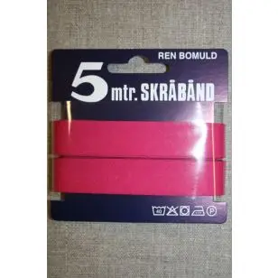 5 meter bomulds-skråbånd, mørk pink - Skråbånd