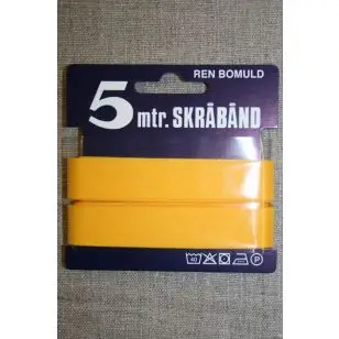 5 meter bomulds-skråbånd, solgul - Skråbånd