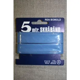 5 meter bomulds-skråbånd, denim - Skråbånd