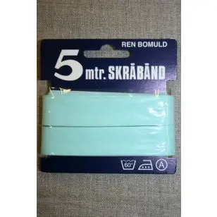 5 meter bomulds-skråbånd, lys aqua - Skråbånd