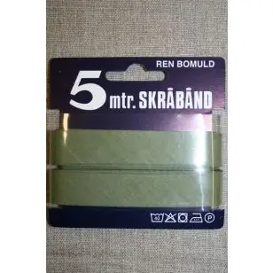 5 meter bomulds-skråbånd, lys army - Skråbånd