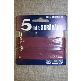 5 meter bomulds-skråbånd, grå-lilla - Skråbånd