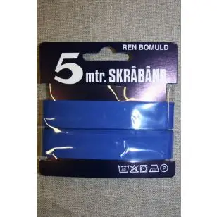5 meter bomulds-skråbånd, koboltblå - Skråbånd