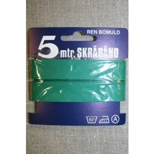 5 meter bomulds-skråbånd, lys græsgrøn - Skråbånd 5 meter kort