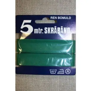 5 meter bomulds-skråbånd, græsgrøn - Skråbånd 5 meter kort
