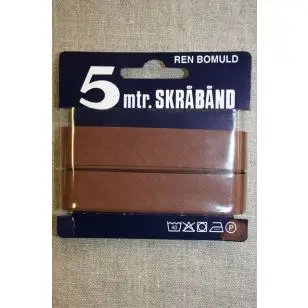 5 meter bomulds-skråbånd, rød-brun - Skråbånd 5 meter kort
