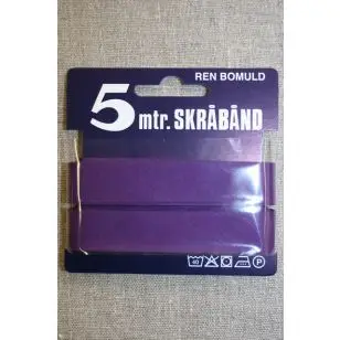 5 meter bomulds-skråbånd, rød-lilla - Skråbånd 5 meter kort