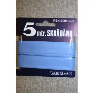 5 meter bomulds-skråbånd, lys lavendel - Skråbånd 5 meter kort