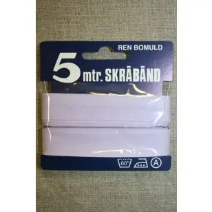 5 meter bomulds-skråbånd, baby lyselilla - Skråbånd 5 meter kort