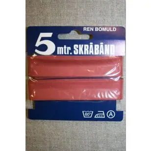 5 meter bomulds-skråbånd, pudder-rosa - Skråbånd 5 meter kort