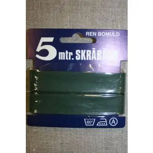 5 meter bomulds-skråbånd, lys flaskegrøn - Skråbånd 5 meter kort