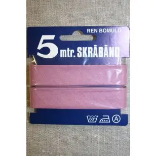 5 meter bomulds-skråbånd, støvet lyselilla - Skråbånd 5 meter kort