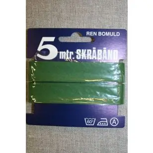 5 meter bomulds-skråbånd, grøn - Skråbånd 5 meter kort