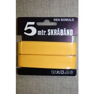 5 meter bomulds-skråbånd, gul - Skråbånd 5 meter kort