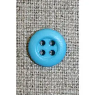4-huls knap turkis, 13 mm. - Knapper Blå, turkis og petrol