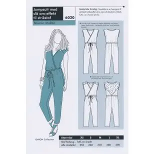 Onion 6020 -Jumpsuit med slå om-effekt til strikstof - Bukser