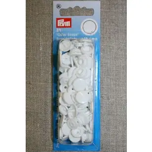 Plast-trykknap rund, hvid - Tryklåse og Trykknapper