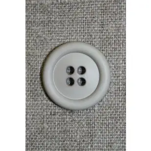 Lys grå/kit 4-huls knap, 22 mm. - Knapper Hvid, grå og sort