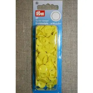 Plast-trykknap rund, lys gul - Tryklåse og Trykknapper