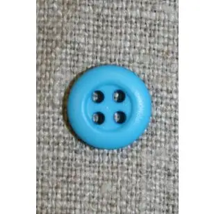 Lille turkis 4-huls knap, 11 mm. - Knapper Blå, turkis og petrol