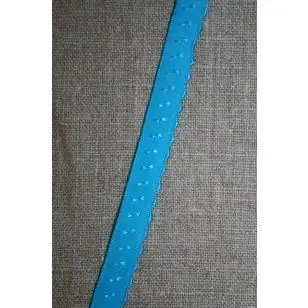 Rest Foldeelastik buet kant/prik turkis, 45+70+109 cm. - 