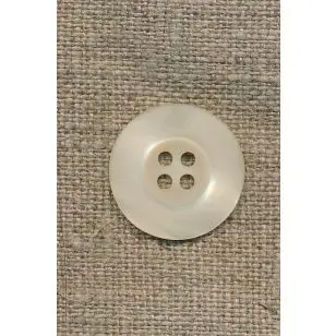 Off-white 4-huls-knap, 20 mm. - Knapper Brun, beige og off-white