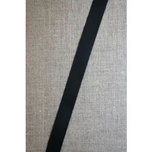 Bomuldsbånd - Gjordbånd sildebensvævet i sort, 15 mm. - Gjordbånd, bændel og sportsbånd