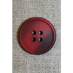 4-huls knap mørk rød/bordeaux 22 mm. - Knapper Rød/lyserød/lilla