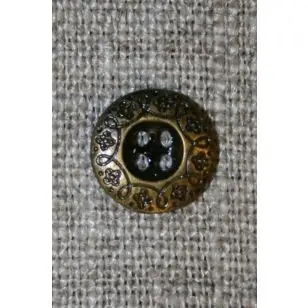 Lille metalknap m/mønster, gl.guld - Guld-, sølv- og metalknapper