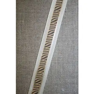 Bånd med zebra-print creme-brun-guld - Div. bånd