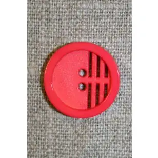 2-huls knap m/riller, koral - Tilbud knapper