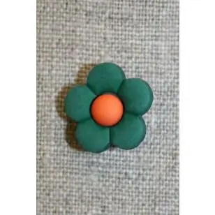 2-farvet blomsterknap flaskegrøn/orange - 