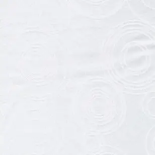 Dug-stof jacquard m/cirkler, hvid - Gardinstof / Dugstof