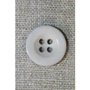 Lysegrå/kit 4-huls knap, 18 mm. - Knapper Hvid, grå og sort